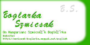 boglarka szmicsak business card